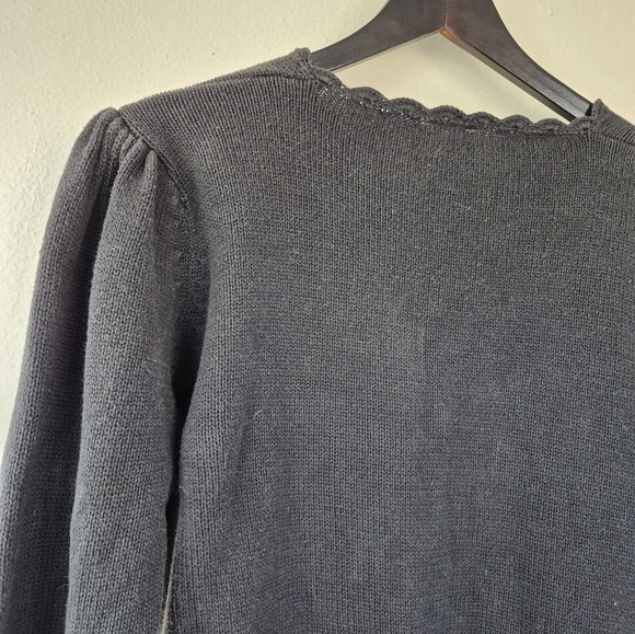 100% Cotton Adorable Cottagecore Vintage Cardigan Embroidered Flowers Medium - Picture 7 of 8